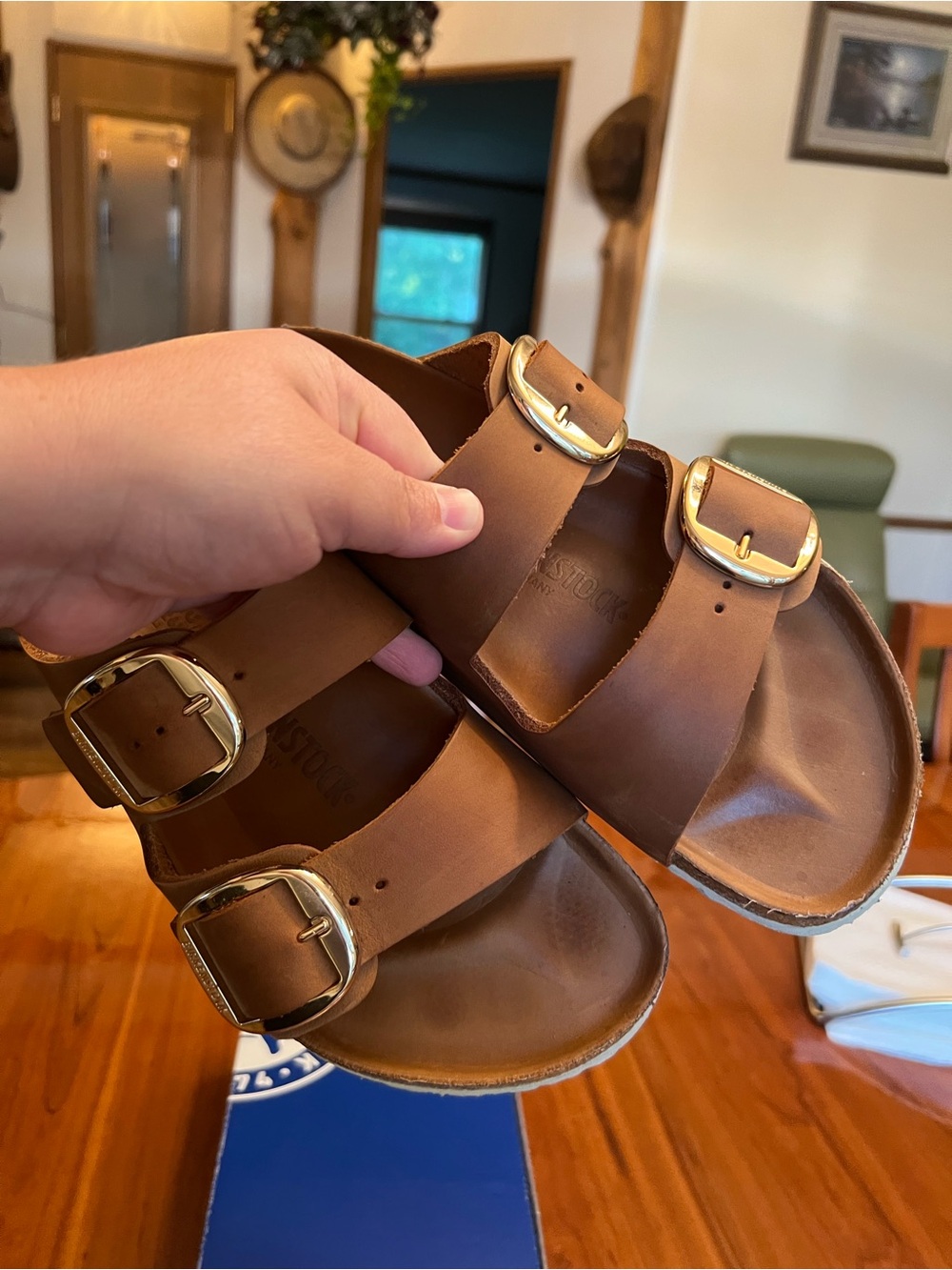 Birkenstock Arizona Big Buckle Oiled Leather Cognac Brown 40 Regular - Picture 4 of 11